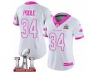 Womens Nike Atlanta Falcons #34 Brian Poole Limited White Pink Rush Fashion Super Bowl LI 51 NFL Jersey