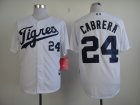 MLB Detroit Tigers #24 Miguel Cabrera White Jerseys