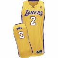 Mens Adidas Los Angeles Lakers #2 Luol Deng Authentic Gold Home NBA Jersey