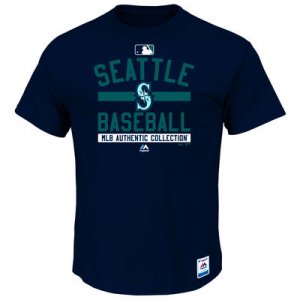 MLB Men\'s Seattle Mariners Majestic Big & Tall Authentic Collection Property T-Shirt - Navy