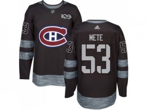 Men Adidas Montreal Canadiens #53 Victor Mete Black 1917-2017 100th Anniversary Stitched NHL Jersey