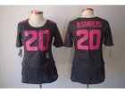 Nike Womens Detroit Lions #20 B.sanders Dark grey Jerseys[breast Cancer Awareness]