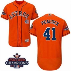 Astros #41 Brad Peacock Orange Flexbase Authentic Collection 2017 World Series Champions Stitched MLB Jersey