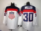 2014 Olympic Team USA #30 Ryan Miller White Stitched NHL