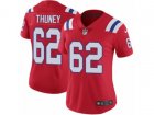 Women Nike New England Patriots #62 Joe Thuney Vapor Untouchable Limited Red Alternate NFL Jersey