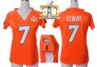 Women Nike Broncos #7 John Elway Orange Team Color Draft Him Name & Number Top Super Bowl 50 Stitched Jersey