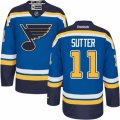 Mens Reebok St. Louis Blues #11 Brian Sutter Premier Royal Blue Home NHL Jersey