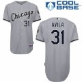 Men's Majestic Chicago White Sox #31 Alex Avila Replica Grey Road Cool Base MLB Jersey