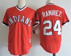 Indians #24 Manny Ramirez Red Cooperstown Collection Jersey