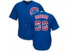 Mens Majestic Chicago Cubs #56 Hector Rondon Authentic Royal Blue Team Logo Fashion Cool Base MLB Jersey