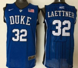 Duke Blue Devils #32 Christian Laettner Blue Basketball Stitched NCAA Jersey