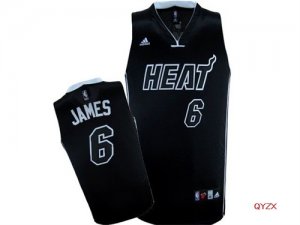 Heat #6 LeBron James Black Swingman Jersey