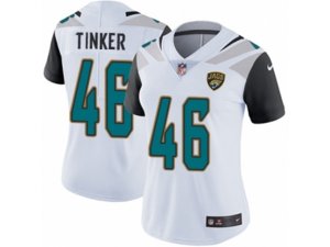 Women Nike Jacksonville Jaguars #46 Carson Tinker White Vapor Untouchable Limited Player NFL Jersey
