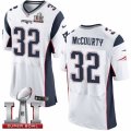 Mens Nike New England Patriots #32 Devin McCourty Elite White Super Bowl LI 51 NFL Jersey