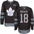Mens Adidas Toronto Maple Leafs #18 Milan Michalek Authentic Black 1917-2017 100th Anniversary NHL Jersey