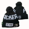Packers Team Logo Black Pom Knit Hat YD