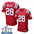Mens Nike New England Patriots #28 James White Red 2018 Super Bowl LII Elite Jersey