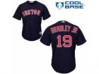 Youth Majestic Boston Red Sox #19 Jackie Bradley Jr Replica Navy Blue Alternate Road Cool Base MLB Jersey