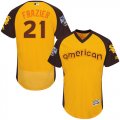 Mens Majestic Chicago White Sox #21 Todd Frazier Yellow 2016 All-Star American League BP Authentic Collection Flex Base MLB Jersey