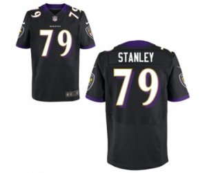 Mens Nike Baltimore Ravens #79 Ronnie Stanley Elite Black Alternate NFL Jersey