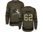 Men Adidas San Jose Sharks #62 Kevin Labanc Green Salute to Service Stitched NHL Jersey