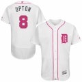 Men's Majestic Detroit Tigers #8 Justin Upton Authentic White 2016 Mother's Day Fashion Flex Base MLB Jersey