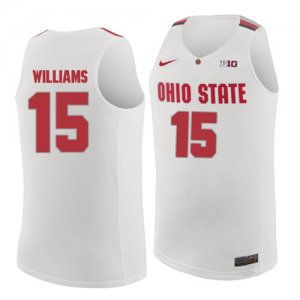 Ohio State Buckeyes 15 Kam Williams White College Basketball Jersey