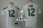 Nike Seattle Seahawks #12 Fan White Super Bowl XLVIII Youth NFL Limited Jersey