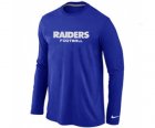 Nike Oakland Raiders Authentic font Long Sleeve T-Shirt blue