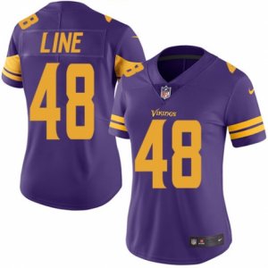 Women\'s Nike Minnesota Vikings #48 Zach Line Limited Purple Rush NFL Jersey