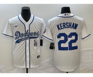 Men\'s Los Angeles Dodgers #22 Clayton Kershaw White Cool Base Stitched Baseball Jersey