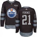 Mens Edmonton Oilers #21 Andrew Ference Black 1917-2017 100th Anniversary Stitched NHL Jersey