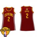 Women's Adidas Cleveland Cavaliers #2 Kyrie Irving Swingman Wine Red Dress 2016 The Finals Patch NBA Jersey