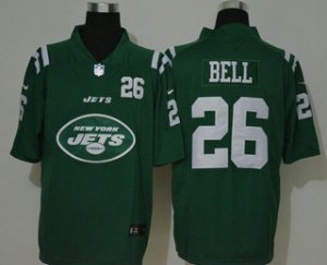 Mens New York Jets #26 Le\'Veon Bell Green 2020 Big Logo Number Vapor