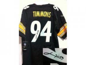 Nike Pittsburgh Steelers #94 Lawrence Timmons Black Jerseys(Signed Elite)