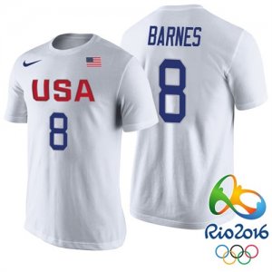 Harrison Barnes USA Dream Twelve Team #8 2016 Rio Olympics White T-Shirt