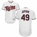 Men's Majestic Minnesota Twins #49 Kevin Jepsen White Flexbase Authentic Collection MLB Jersey