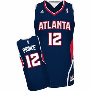 Mens Adidas Atlanta Hawks #12 Taurean Prince Swingman Navy Blue Road NBA Jersey