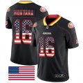 Nike 49ers #16 Joe Montana Black USA Flash Fashion Limited Jersey