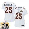 Women Nike Denver Broncos #25 Chris Harris Jr White Super Bowl Stitched NFL Game Event Jersey