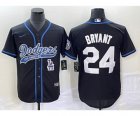 Men's Los Angeles Dodgers #24 Kobe Bryant Black Cool Base Stitched Baseball Jersey1