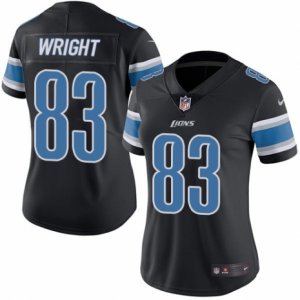 Women\'s Nike Detroit Lions #83 Tim Wright Limited Black Rush NFL Jersey