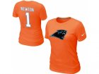 Women Nike Carolina Panthers Cam Newton Name & Number T-Shirt Orange