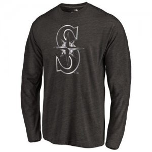Seattle Mariners Platinum Collection Long Sleeve Tri-Blend T-Shirt Black