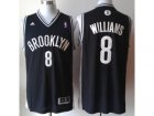 nba New Jersey Nets #8 Deron Williams Black White[Revolution 30 Swingman]