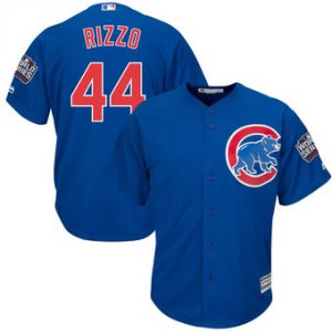 Men\'s Chicago Cubs #44 Anthony Rizzo Majestic blue Cool Base 2016 World Series Jersey