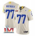 Nike Rams #77 Andrew Whitworth Bone 2022 Super Bowl LVI Vapor Limited Jersey