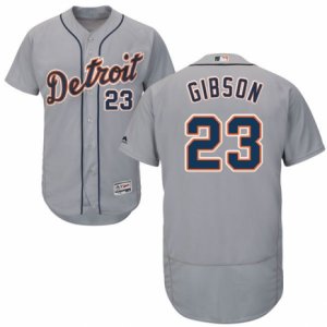 Men\'s Majestic Detroit Tigers #23 Kirk Gibson Grey Flexbase Authentic Collection MLB Jersey