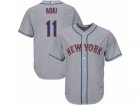 Youth Majestic New York Mets #11 Norichika Aoki Replica Grey Road Cool Base MLB Jersey