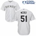 Men's Majestic Colorado Rockies #51 Jake McGee Authentic White Home Cool Base MLB Jersey